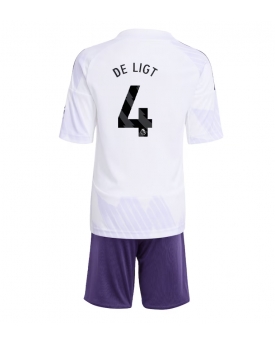 Billige Fotballdrakt Manchester United Matthijs de Ligt #4 Replika Bortedraktsett Barn 2025-26 Kortermet (med bukser)